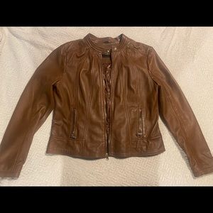 Guess Genuine Leather Moto Jacket